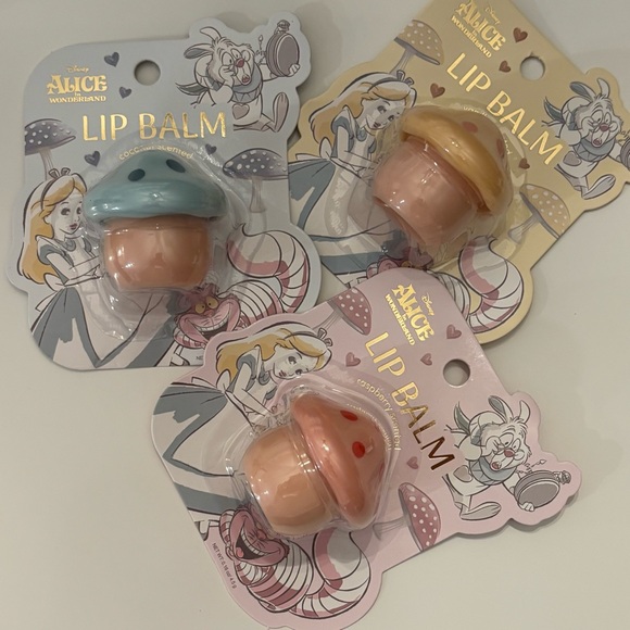 Disney Other - Disney Alice in Wonderland Lip Balm Set - Blue, Yellow, Pink